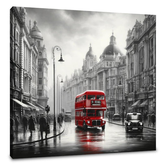 Red Essence of London Canvas - Main Image