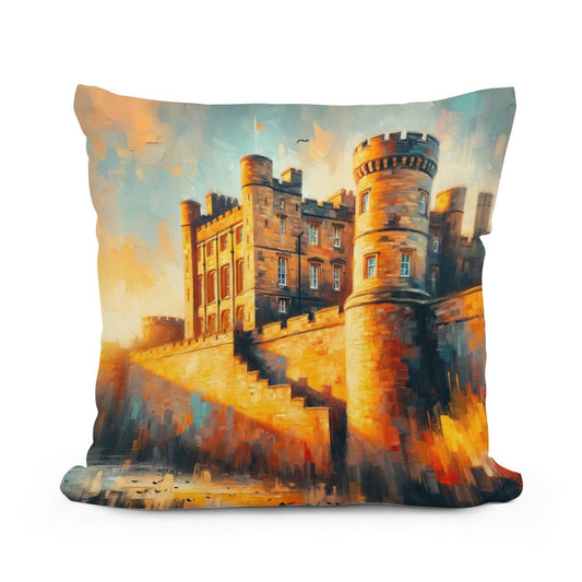 Newcastle Castle Keep Sunset Cotton Cushion - Main Image