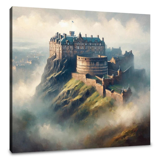 Edinburgh Castle Misty Dawn Canvas - Main Image
