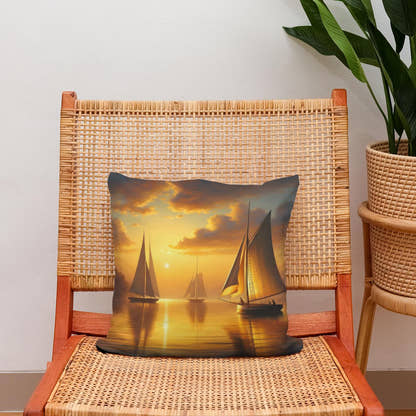 Lakeside Twilight Cotton Cushion - Secondary Image 2