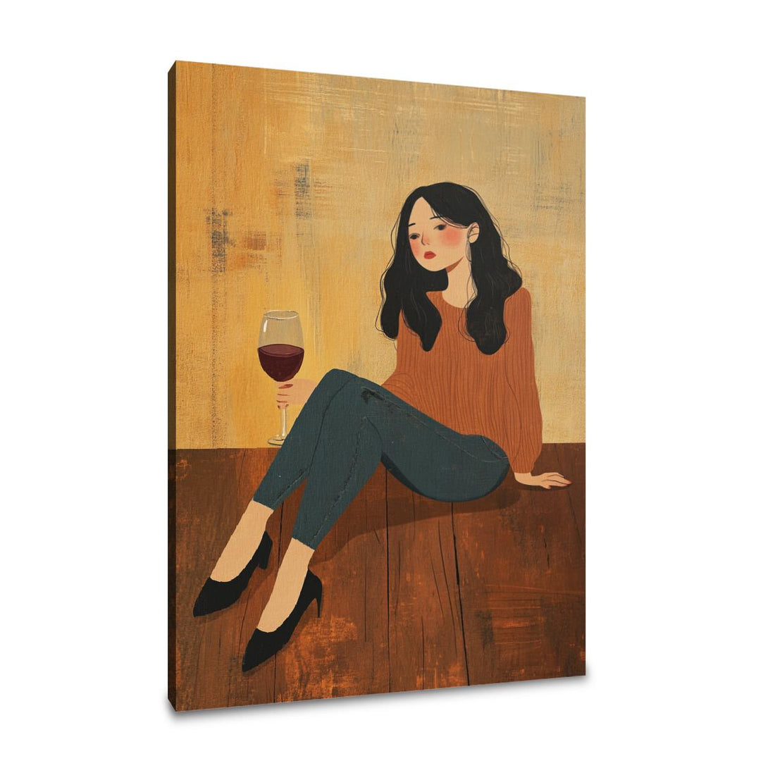 Woman with Wine Canvas - Main Image
