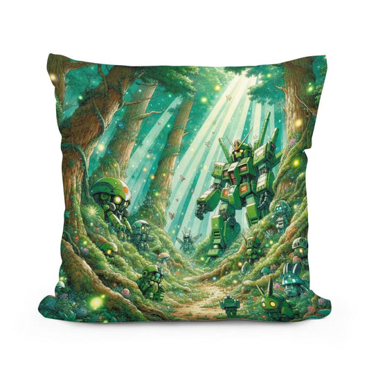 Enchanted Mecha Forest Cotton Cushion - Main Image