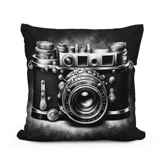 Golden Era: Vintage Camera Cotton Cushion - Main Image