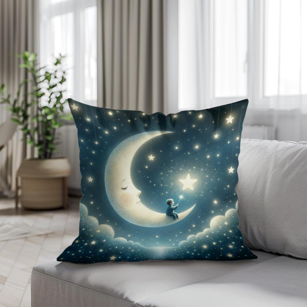 Moonlit Dream Cotton Pillow - Secondary Image 4