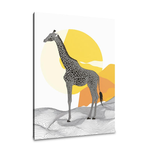 Vibrant Giraffe Elegance Canvas - Main Image