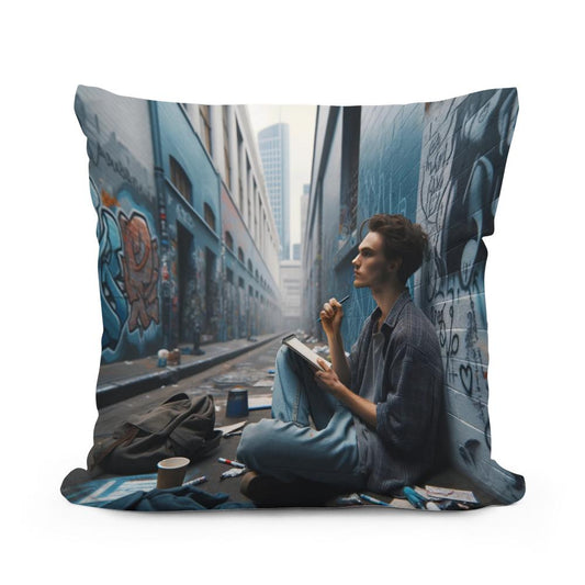 Urban Poetry Cotton Cushion - Main Image