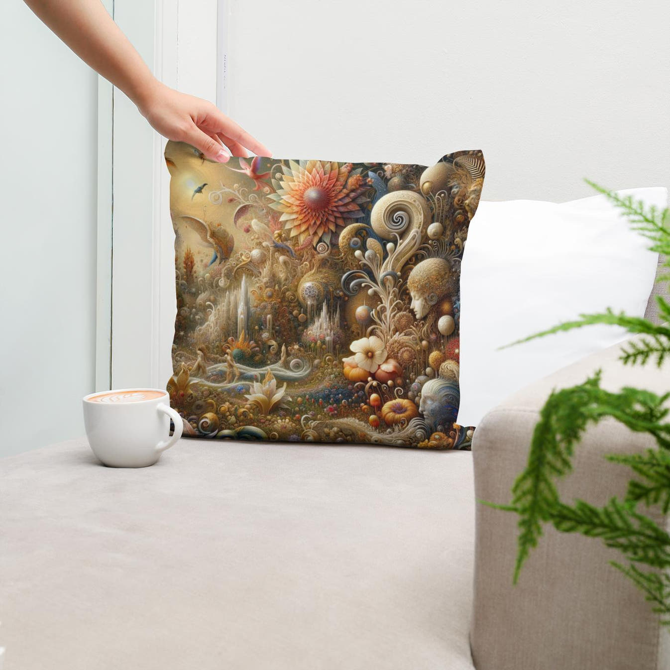 Mystical Garden Dream Cotton Cushion - Secondary Image 5