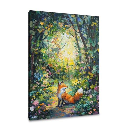 Vibrant Fox Woodland Canvas - Main Image