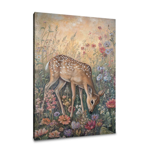 Grazing Deer Elegance Canvas - Main Image