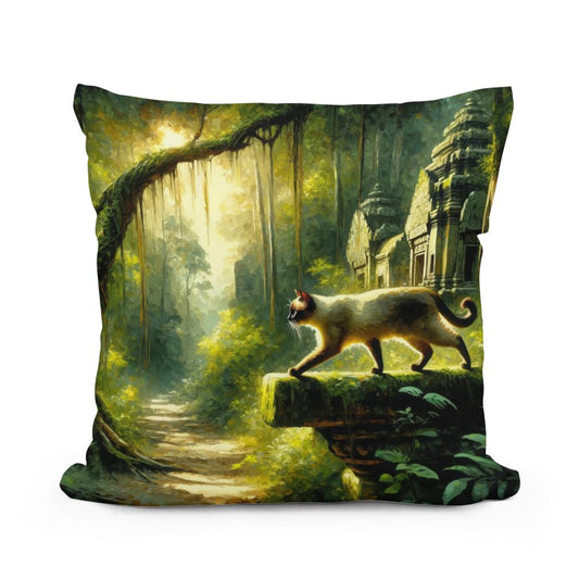 Jungle Temple Sojourn Cotton Cushion - Main Image