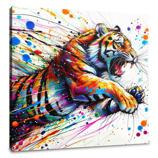 Dynamic Tiger Leap Canvas - Main Image