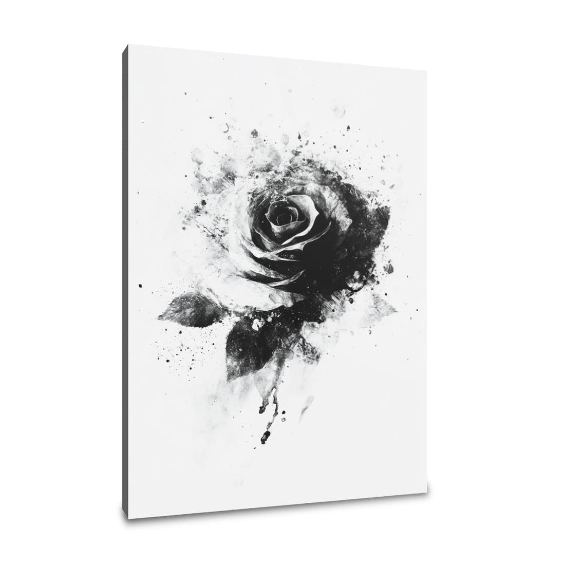 Monochrome Rose Elegance Canvas - Main Image