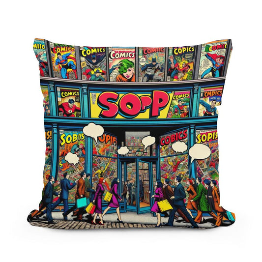 Pop Art Comics Hub Cotton Cushion - Main Image
