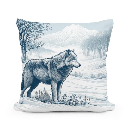 Winter Wolf Cotton Cushion - Main Image