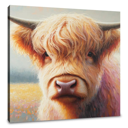 Gentle Highland Cow Gaze Canvas - Main Image