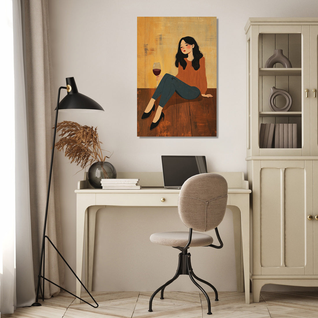 Woman with Wine Canvas - Secondary Image 4