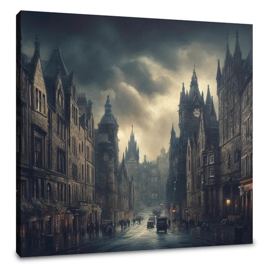 Edinburgh's Victorian Shadows on the Royal Mile Canvas - Main Image