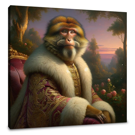 Regal Macaque Majesty Canvas - Main Image