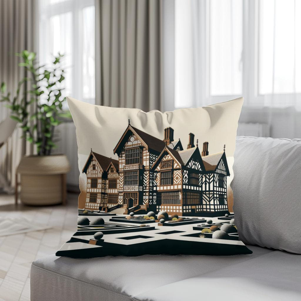 Liverpool Speke Hall Minimalist Harmony Cotton Cushion - Secondary Image 4