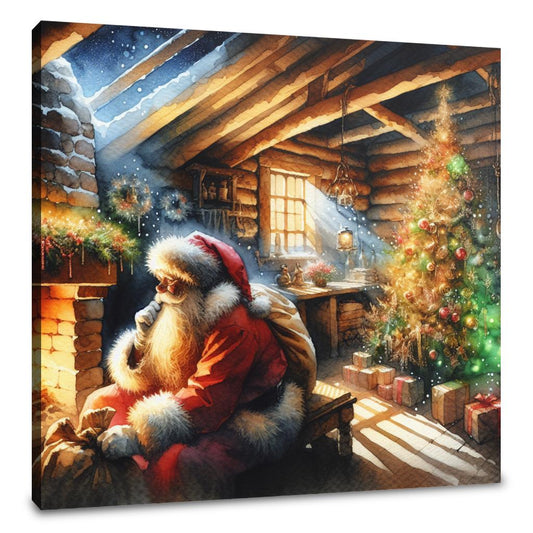 Santa's Serene Solitude Canvas - Main Image