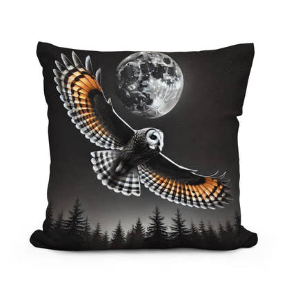 Nocturnal Flight Cotton Pillow - Main Image