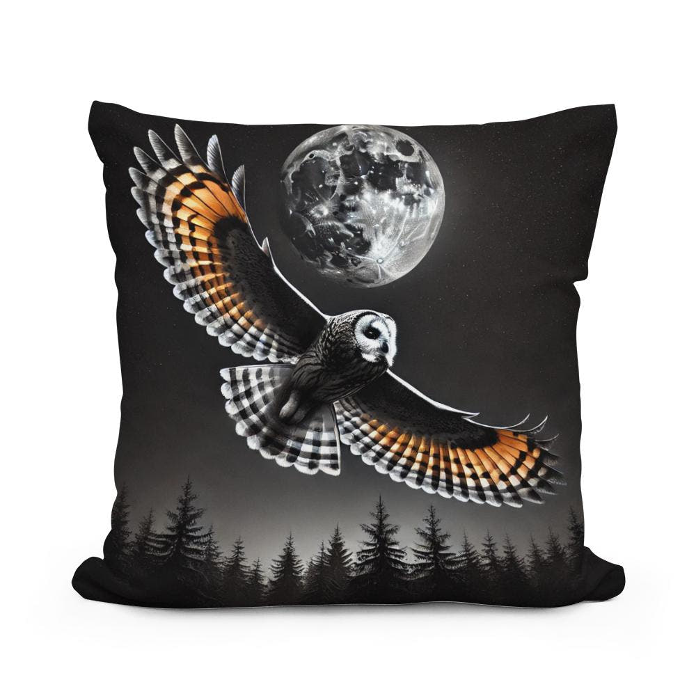 Nocturnal Flight Cotton Pillow - Main Image