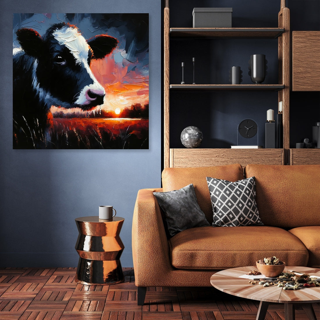 Dusk Solitude Cow Canvas - Secondary Image 3
