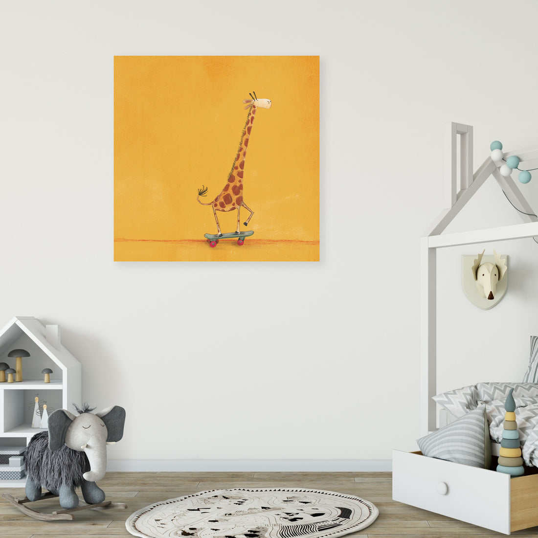 Giraffe on Wheels Canvas - Secondary Image