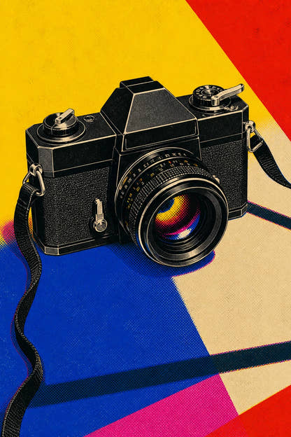 Camera In Colour Canvas - Artwork design