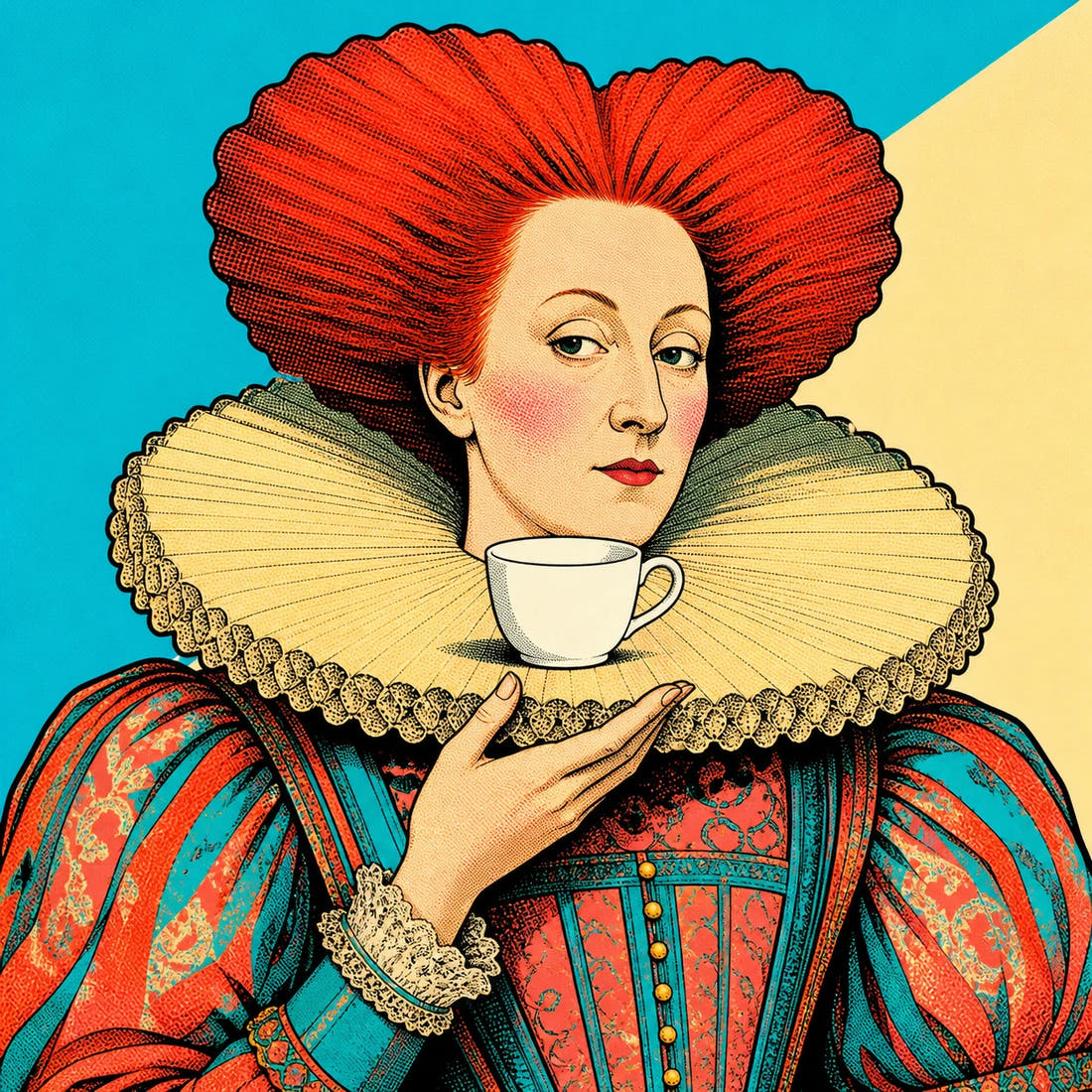 Elizabeth I — Ruff as Saucer Canvas - Artwork