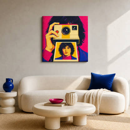 Facing The Self-Portrait Canvas - Living Room