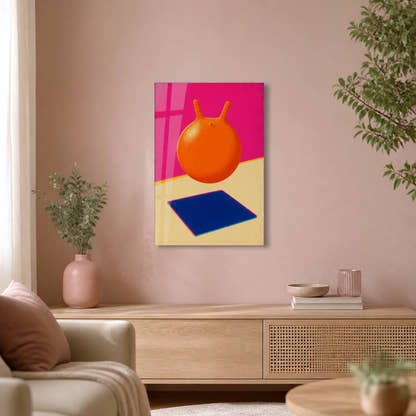 Space Hopper Shadow acrylic print in a living room