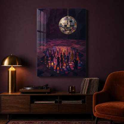 Hidden Dance Floor acrylic print in a lounge