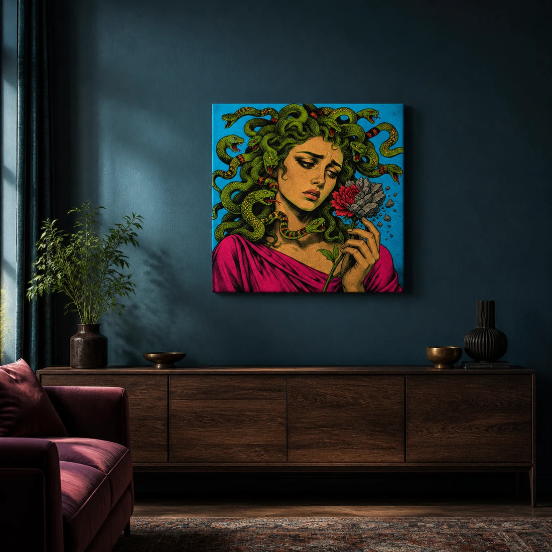 Medusa — Stone Flower Canvas - Lifestyle