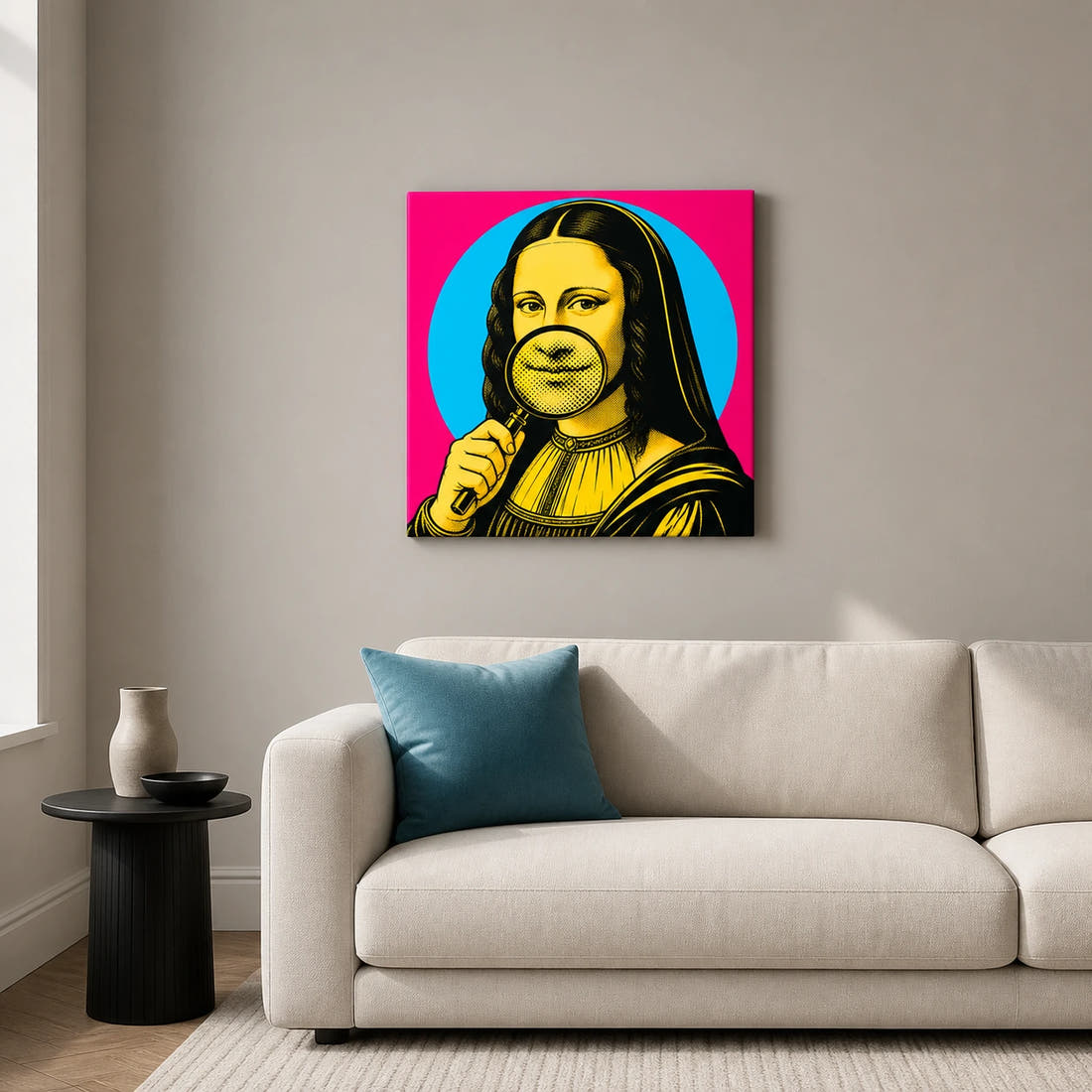 Mona Lisa — Under Scrutiny Canvas - Lifestyle