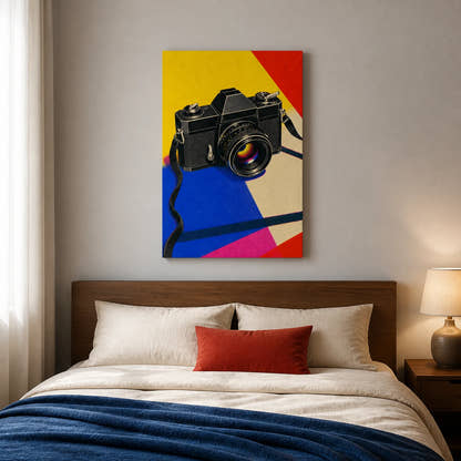 Camera In Colour Canvas - Bedroom