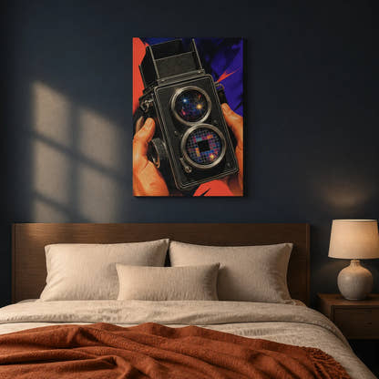 Cosmic Twin-Lens Camera Canvas - Bedroom
