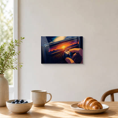 Tune The Morning acrylic print in a breakfast room
