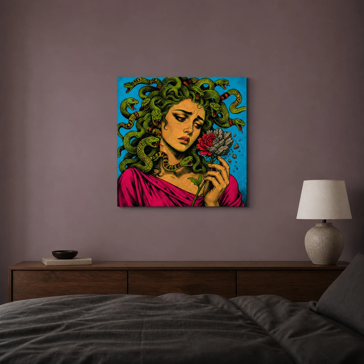 Medusa — Stone Flower Canvas - Lifestyle