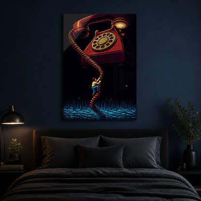 Hold The Line acrylic print in a bedroom