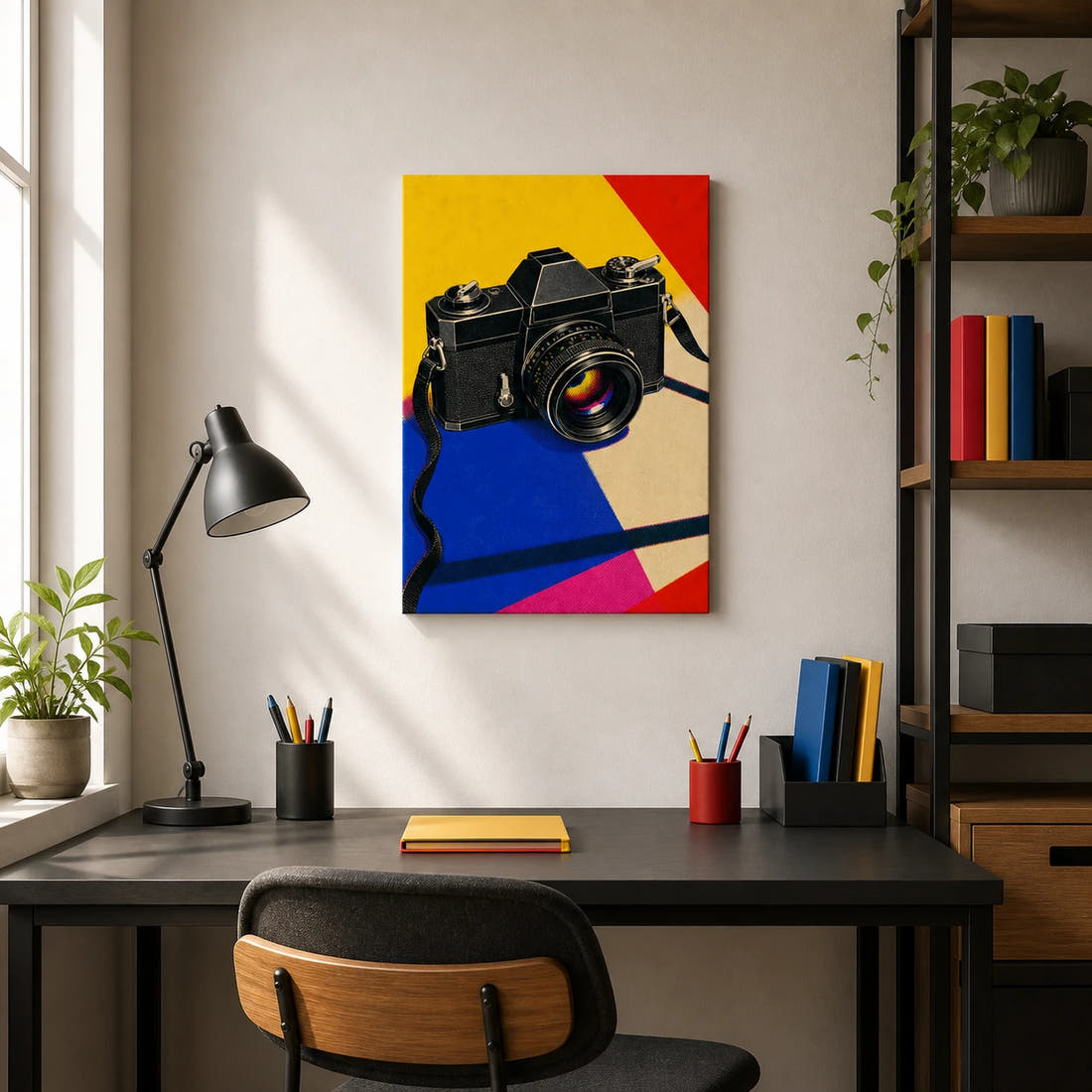 Camera In Colour Canvas - Home office