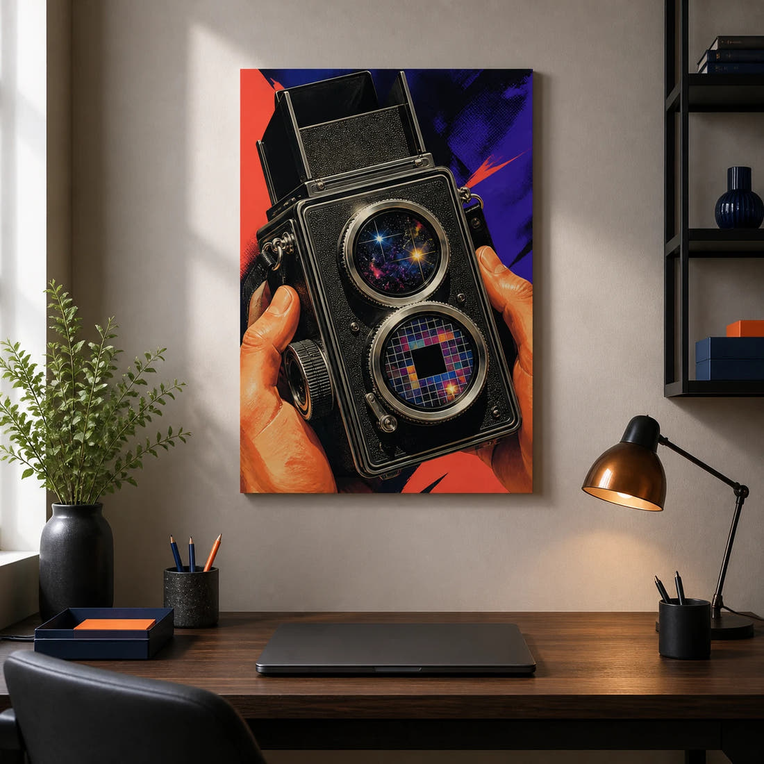Cosmic Twin-Lens Camera Canvas - Home office