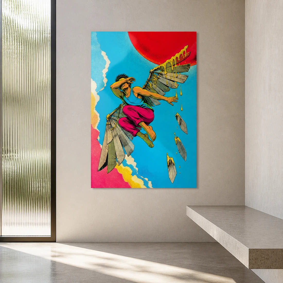 Icarus — Melting Ascent Acrylic Print - Lifestyle