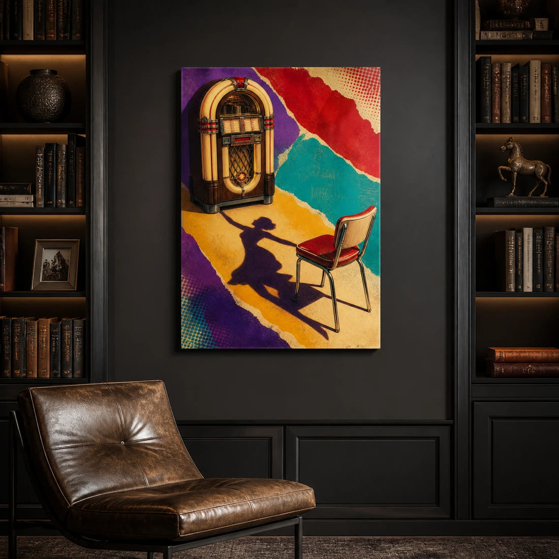 The Chair Remembers acrylic print in a library