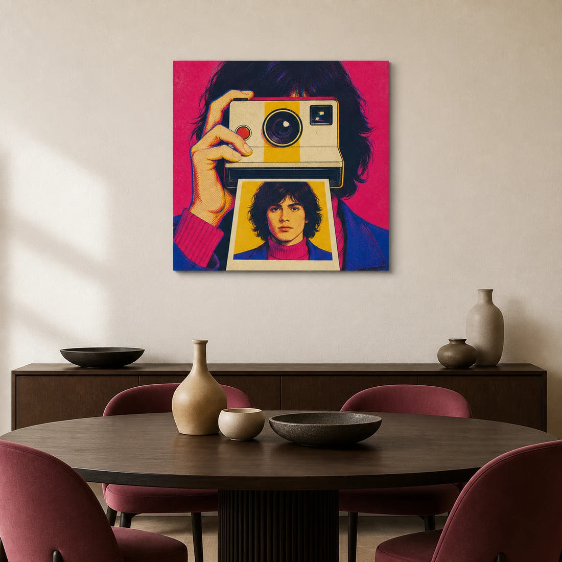 Facing The Self-Portrait Canvas - Dining Area