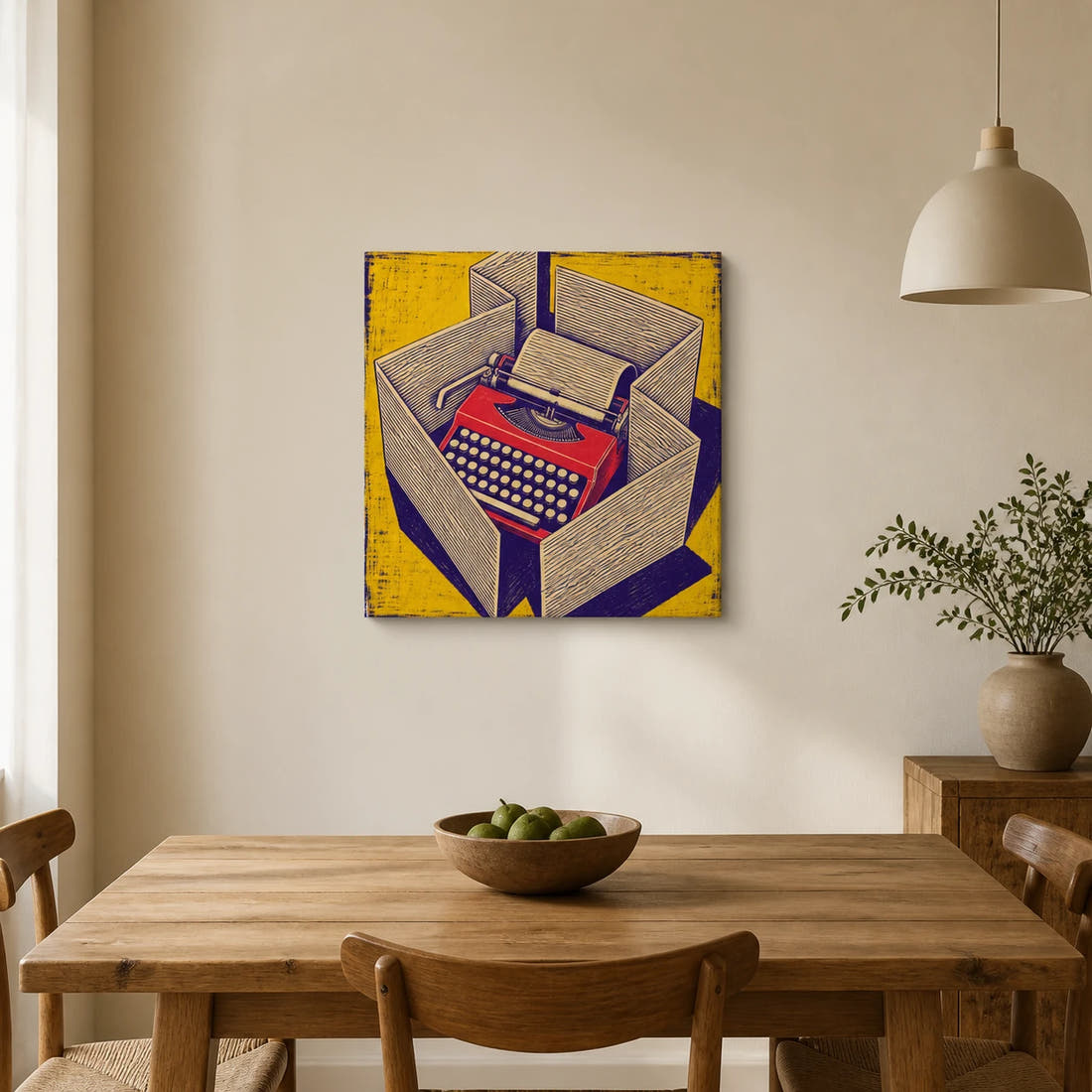Walls Of Words Canvas - Dining area