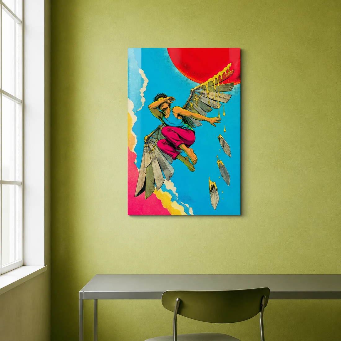 Icarus — Melting Ascent Acrylic Print - Lifestyle