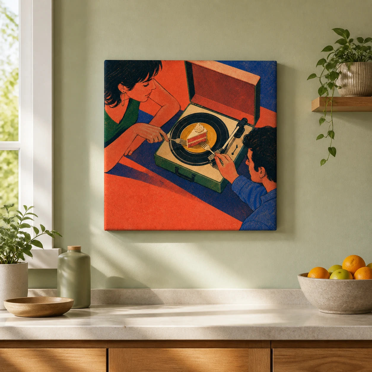 The Last Slice Canvas - Kitchen Green