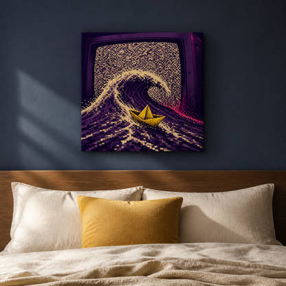 Static Sailor Canvas - Bedroom Navy