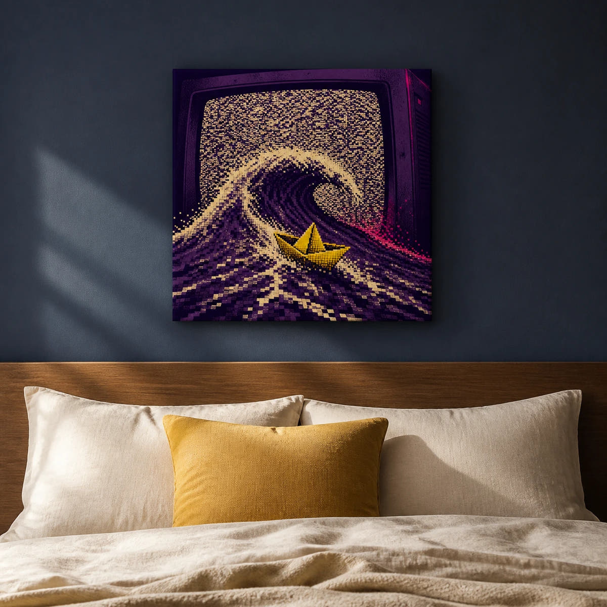 Static Sailor Canvas - Bedroom Navy